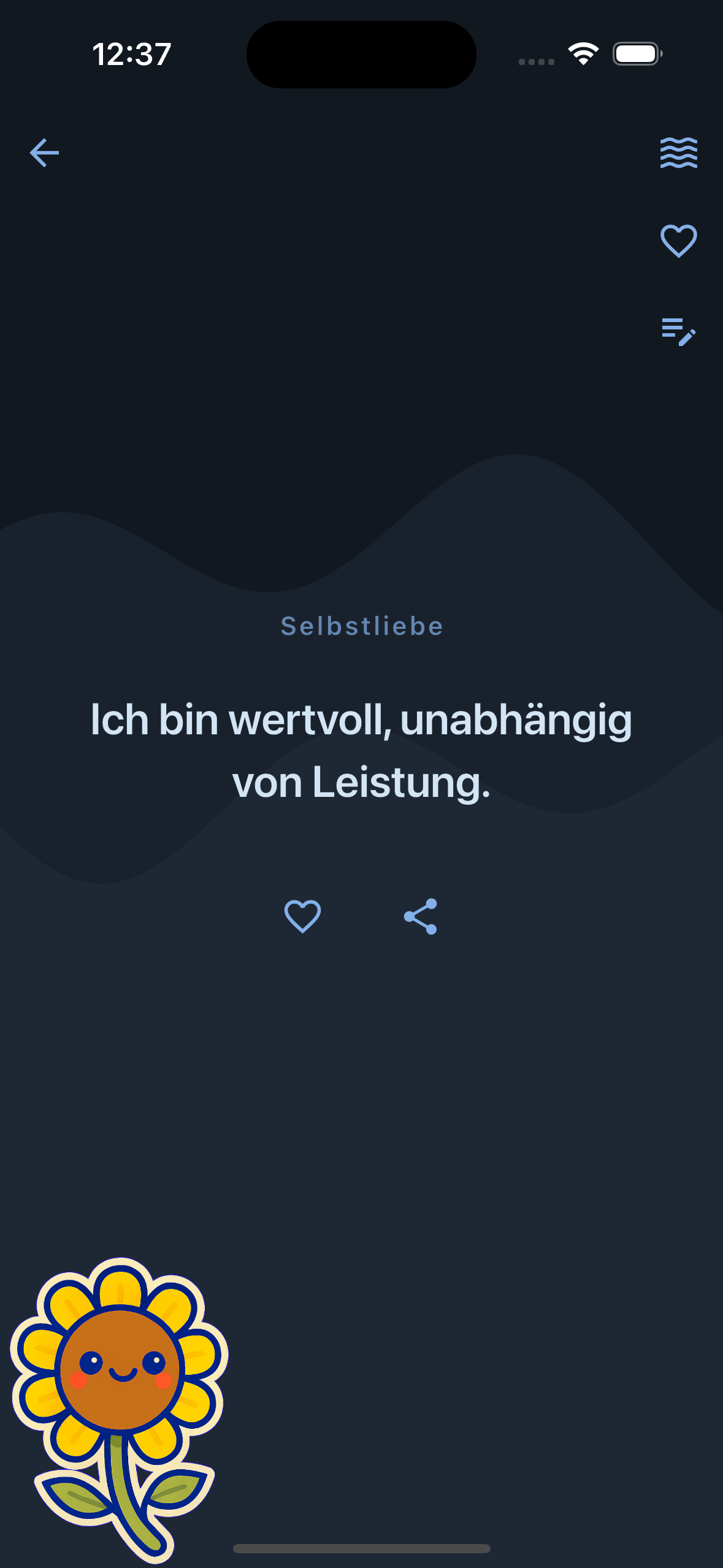 Affirmationen durchswipen